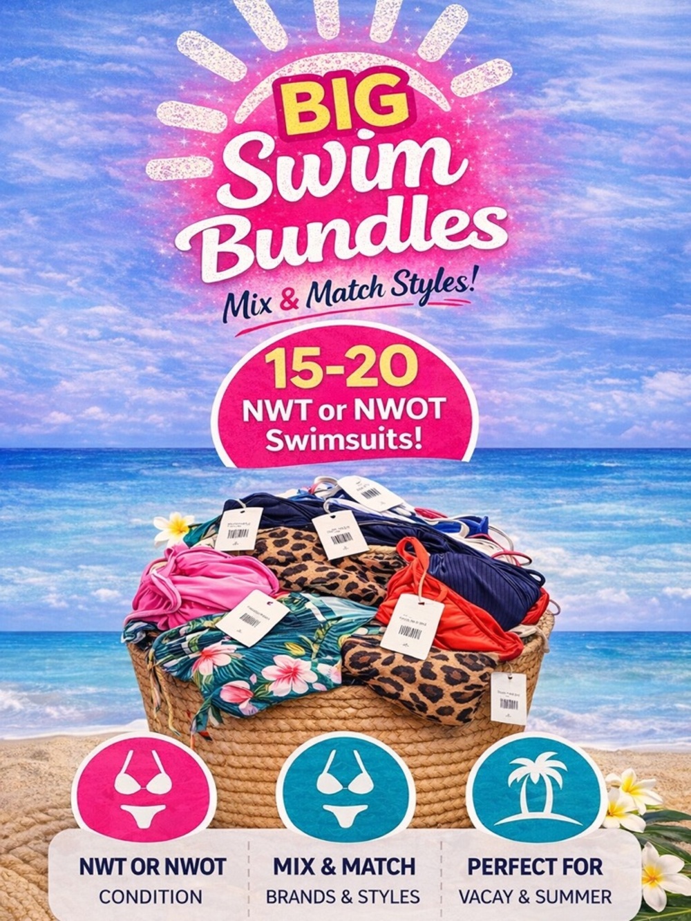 NWT/NWOT Swimwear Bundle Lot Mix & Match - Reseller Bundle- Various Sizes/Styles